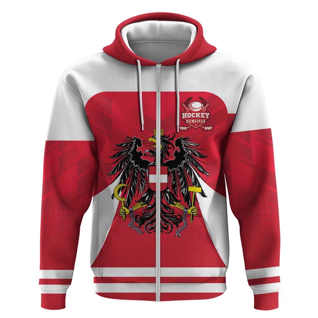Custom Austria Hockey Zip Hoodie Die Adler Go Champions