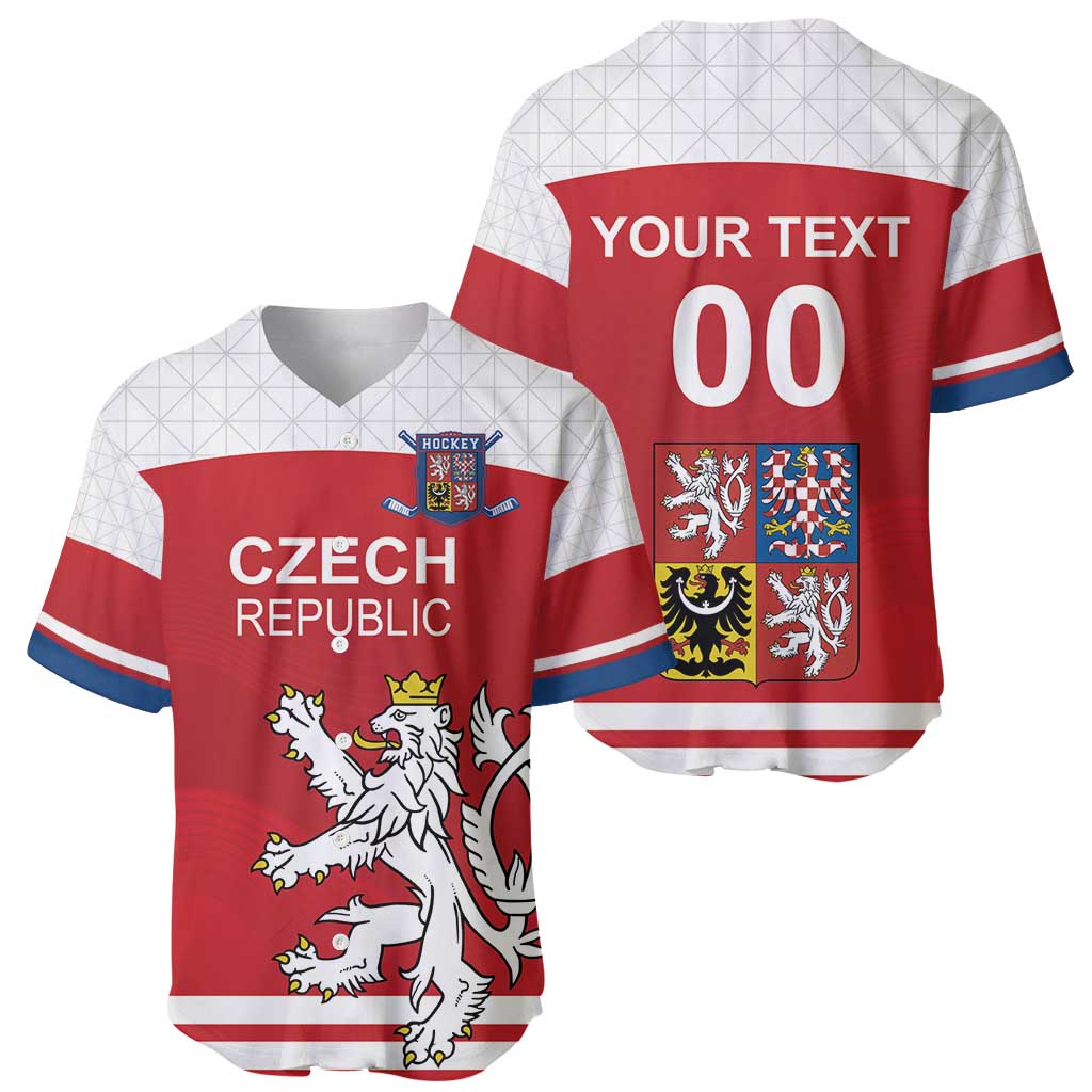 Custom Czech Republic Hockey Baseball Jersey Czech Lion