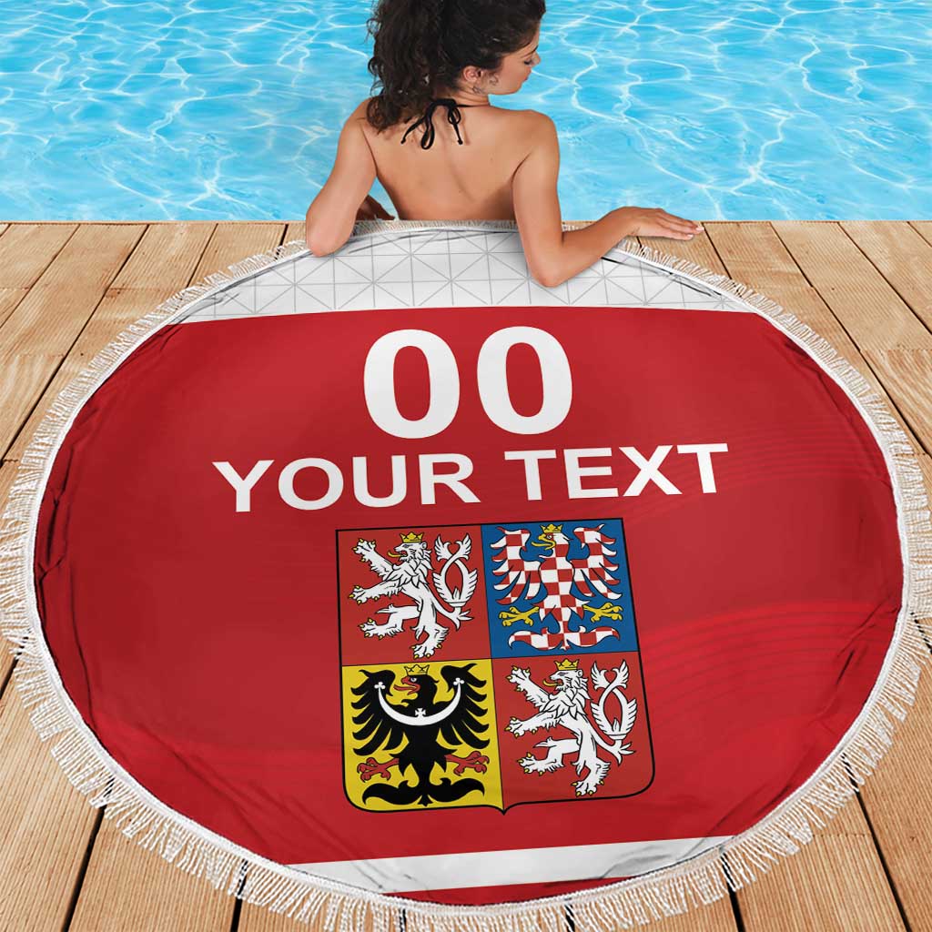 Custom Czech Republic Hockey Beach Blanket Czech Lion