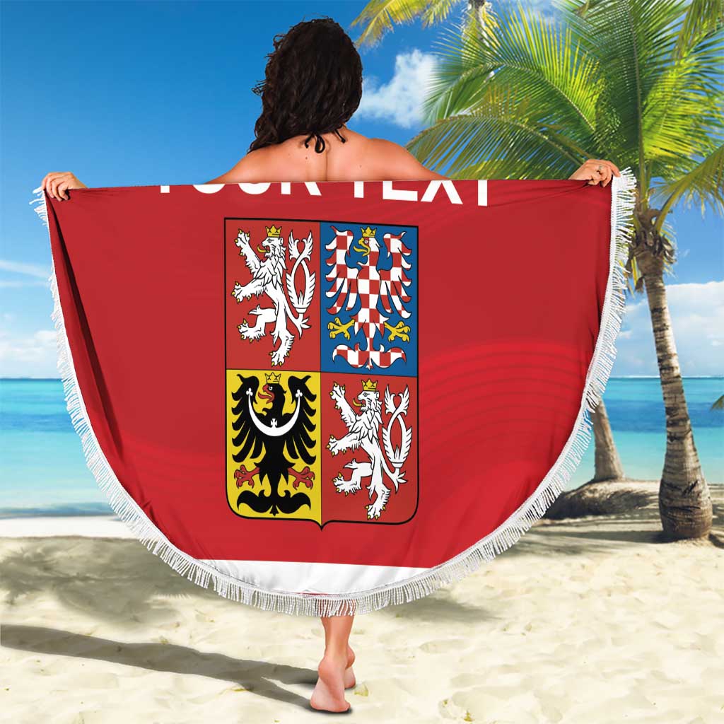 Custom Czech Republic Hockey Beach Blanket Czech Lion