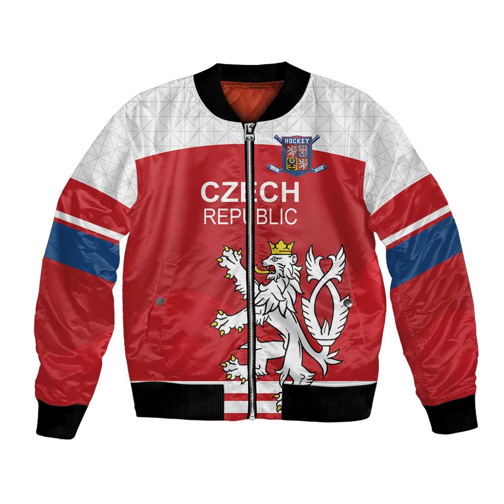 Custom Czech Republic Hockey Bomber Jacket Czech Lion