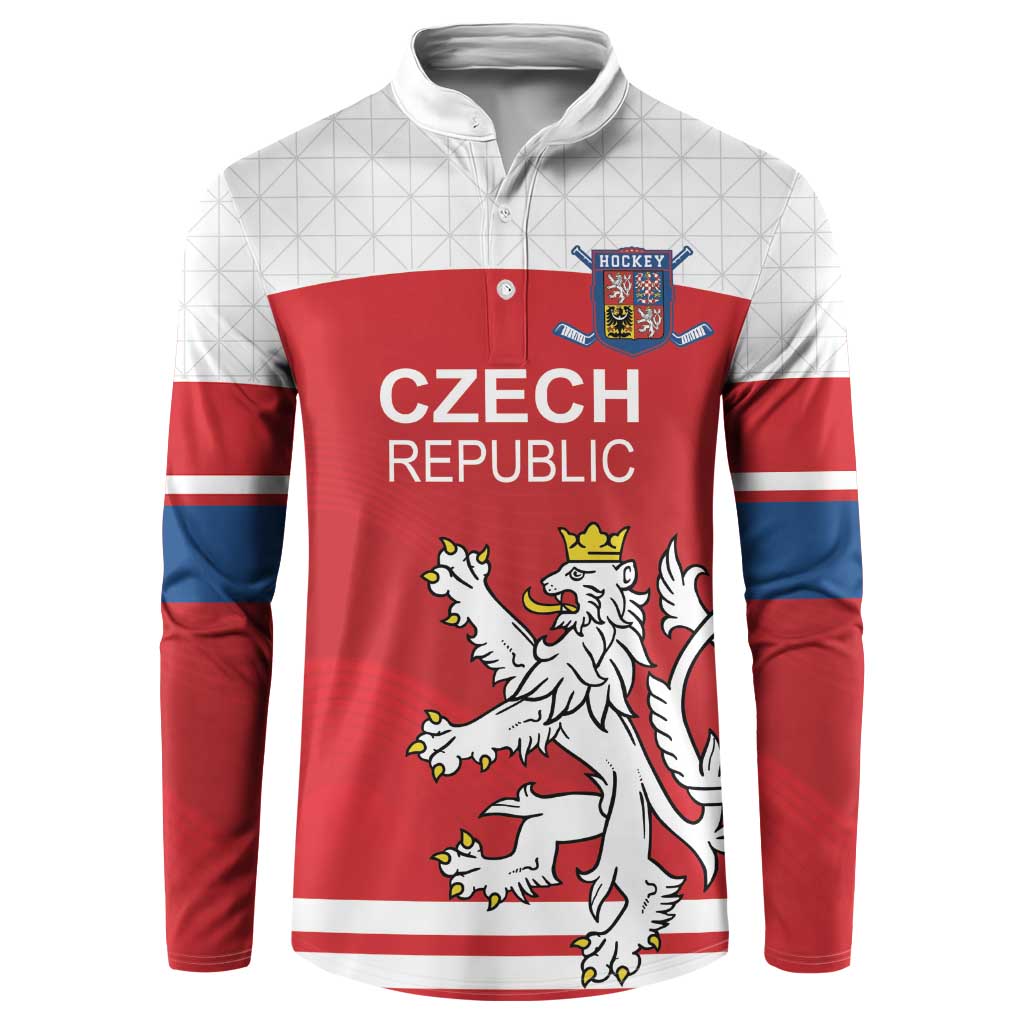 Custom Czech Republic Hockey Button Sweatshirt Czech Lion