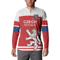 Custom Czech Republic Hockey Button Sweatshirt Czech Lion
