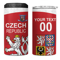 Custom Czech Republic Hockey 4 in 1 Can Cooler Tumbler Czech Lion