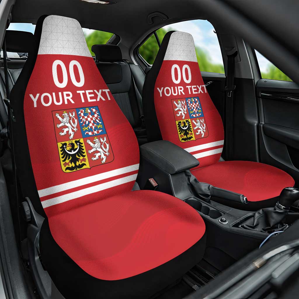 Custom Czech Republic Hockey Car Seat Cover Czech Lion