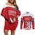 Custom Czech Republic Hockey Couples Matching Off Shoulder Short Dress and Long Sleeve Button Shirt Czech Lion