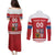 Custom Czech Republic Hockey Couples Matching Puletasi and Long Sleeve Button Shirt Czech Lion