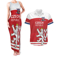 Custom Czech Republic Hockey Couples Matching Tank Maxi Dress and Hawaiian Shirt Czech Lion