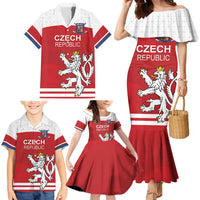 Custom Czech Republic Hockey Family Matching Mermaid Dress and Hawaiian Shirt Czech Lion
