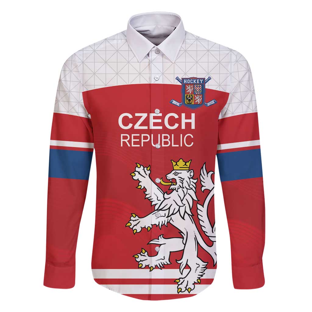 Custom Czech Republic Hockey Family Matching Off Shoulder Maxi Dress and Hawaiian Shirt Czech Lion
