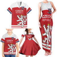 Custom Czech Republic Hockey Family Matching Tank Maxi Dress and Hawaiian Shirt Czech Lion