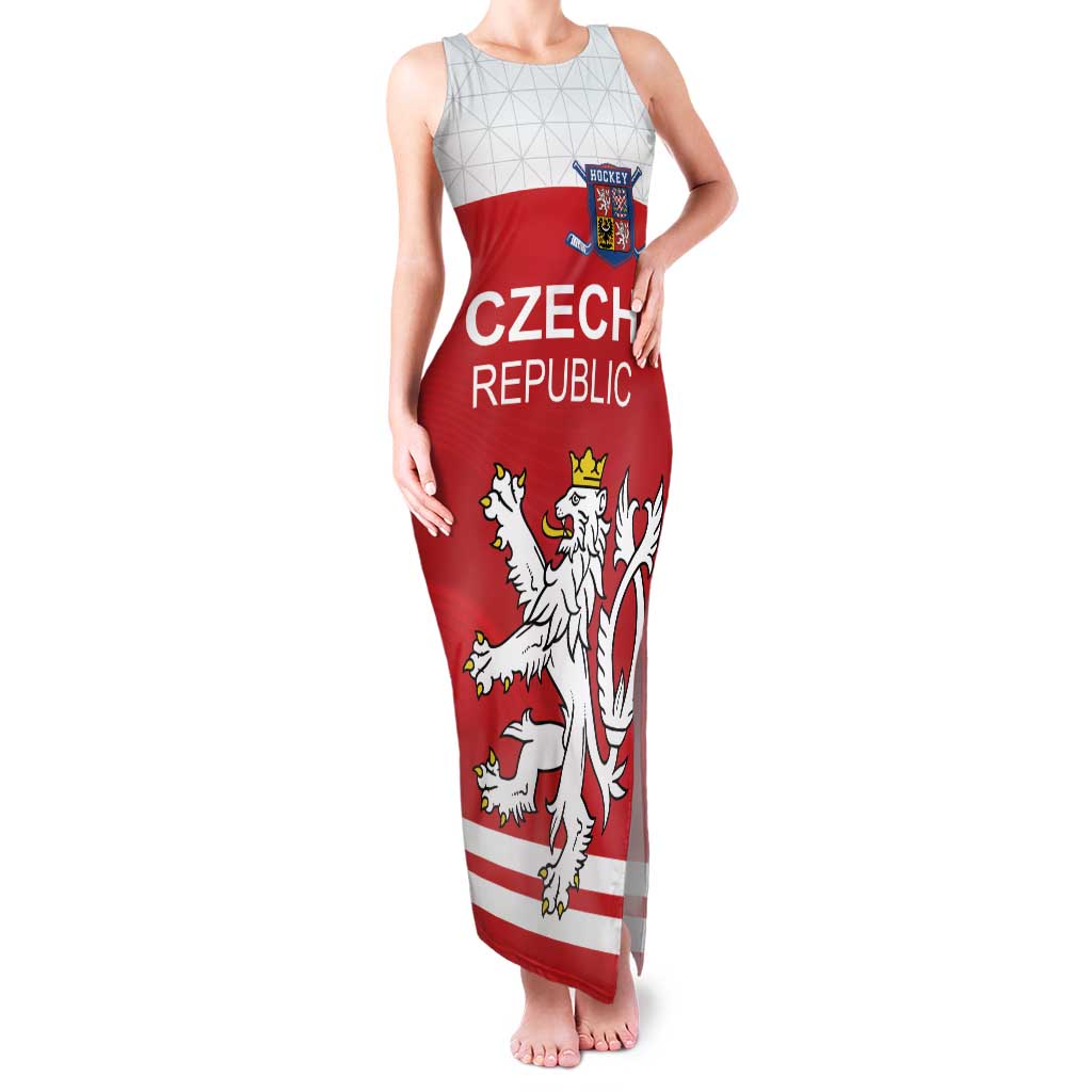 Custom Czech Republic Hockey Family Matching Tank Maxi Dress and Hawaiian Shirt Czech Lion