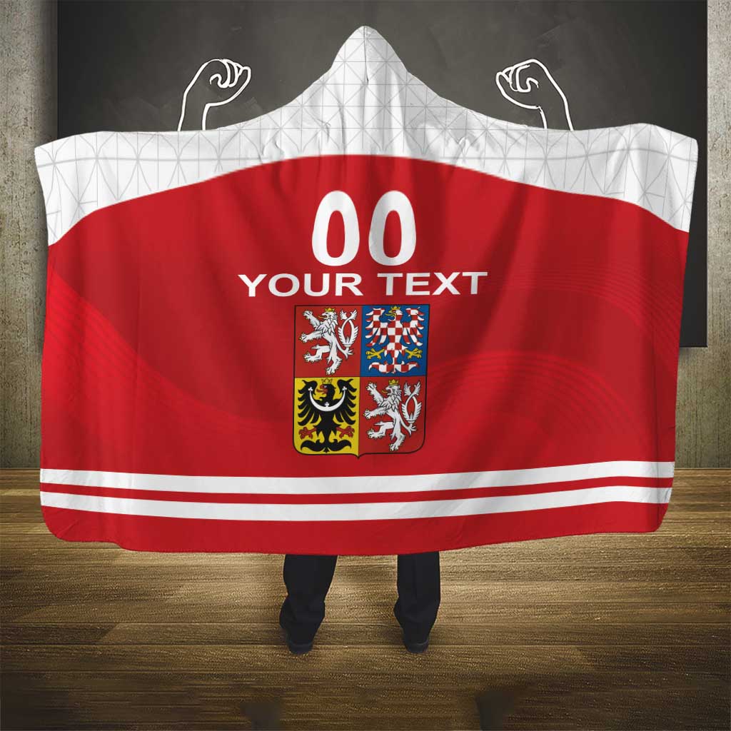 Custom Czech Republic Hockey Hooded Blanket Czech Lion