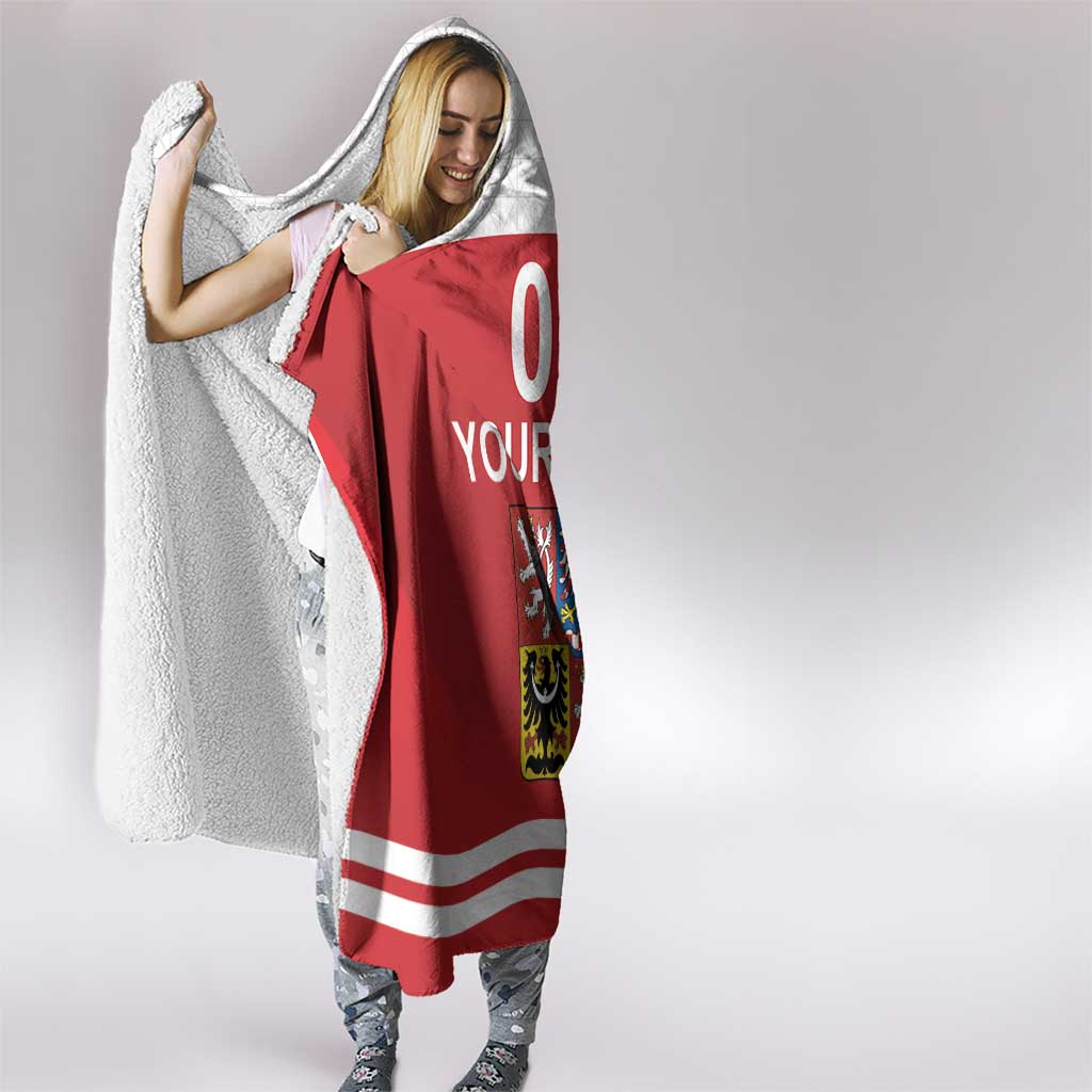Custom Czech Republic Hockey Hooded Blanket Czech Lion