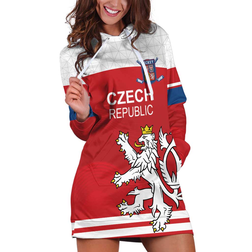 Custom Czech Republic Hockey Hoodie Dress Czech Lion