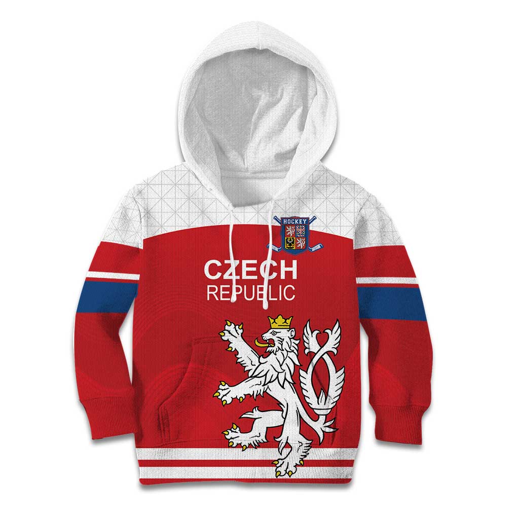 Custom Czech Republic Hockey Kid Hoodie Czech Lion