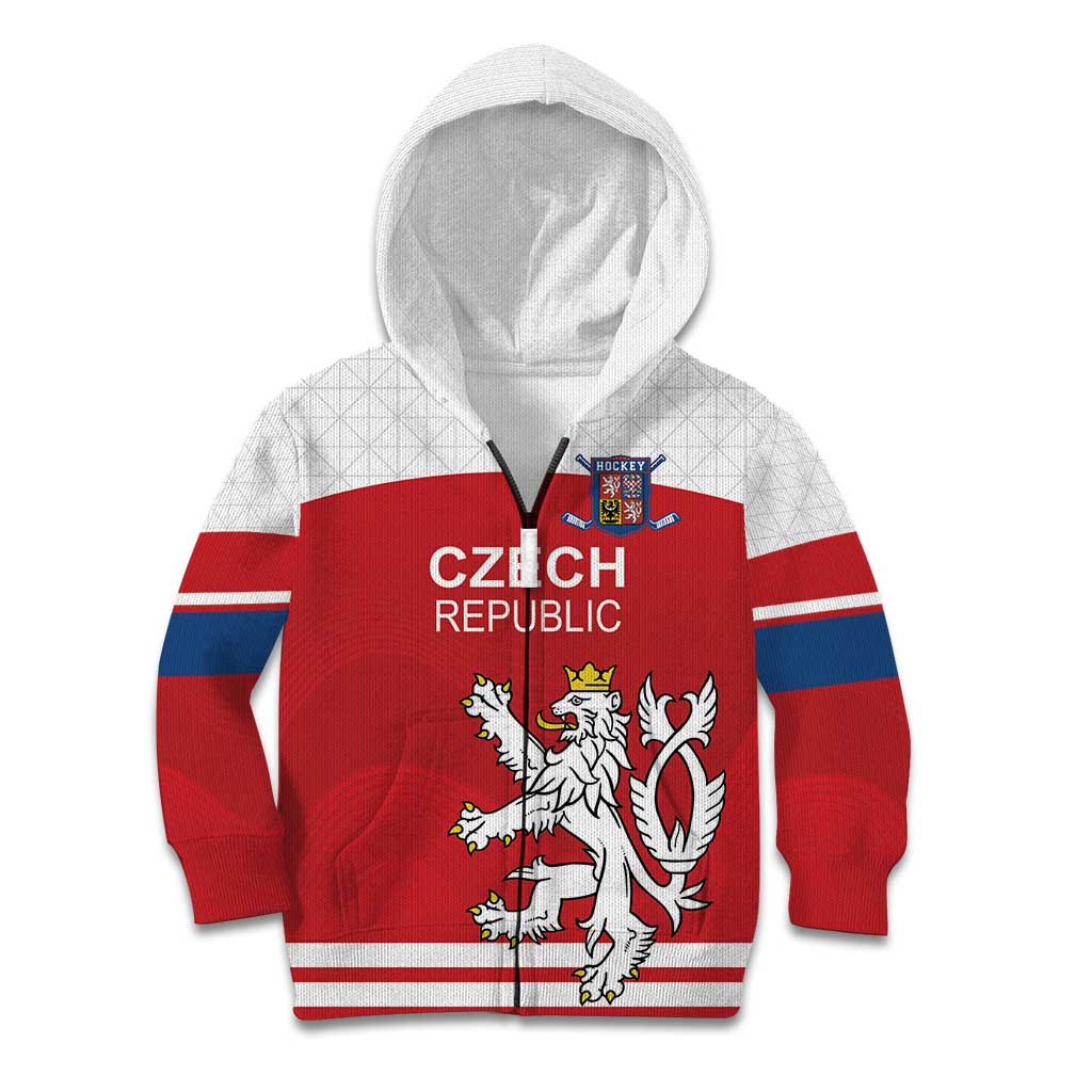 Custom Czech Republic Hockey Kid Hoodie Czech Lion