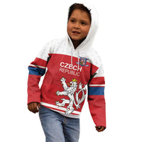 Custom Czech Republic Hockey Kid Hoodie Czech Lion