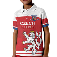 Custom Czech Republic Hockey Kid Polo Shirt Czech Lion