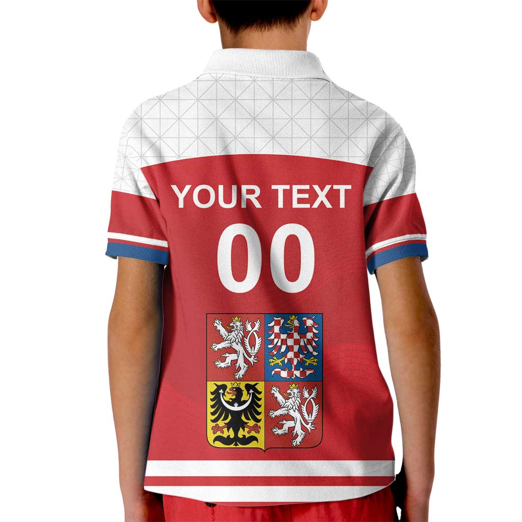 Custom Czech Republic Hockey Kid Polo Shirt Czech Lion