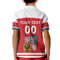 Custom Czech Republic Hockey Kid Polo Shirt Czech Lion