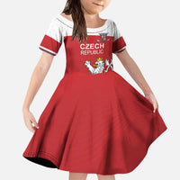 Custom Czech Republic Hockey Kid Short Sleeve Dress Czech Lion