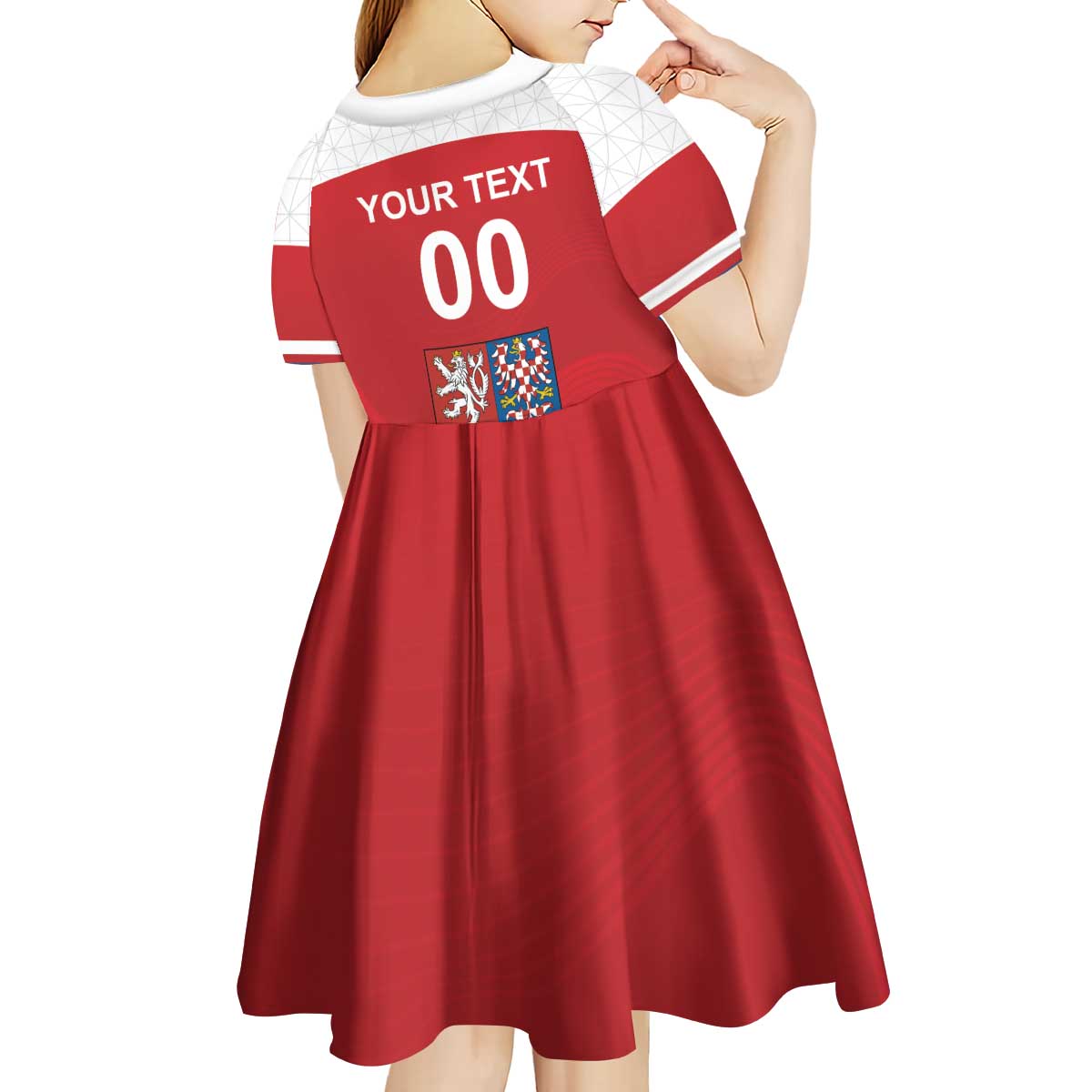 Custom Czech Republic Hockey Kid Short Sleeve Dress Czech Lion