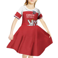 Custom Czech Republic Hockey Kid Short Sleeve Dress Czech Lion