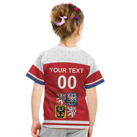 Custom Czech Republic Hockey Kid T Shirt Czech Lion