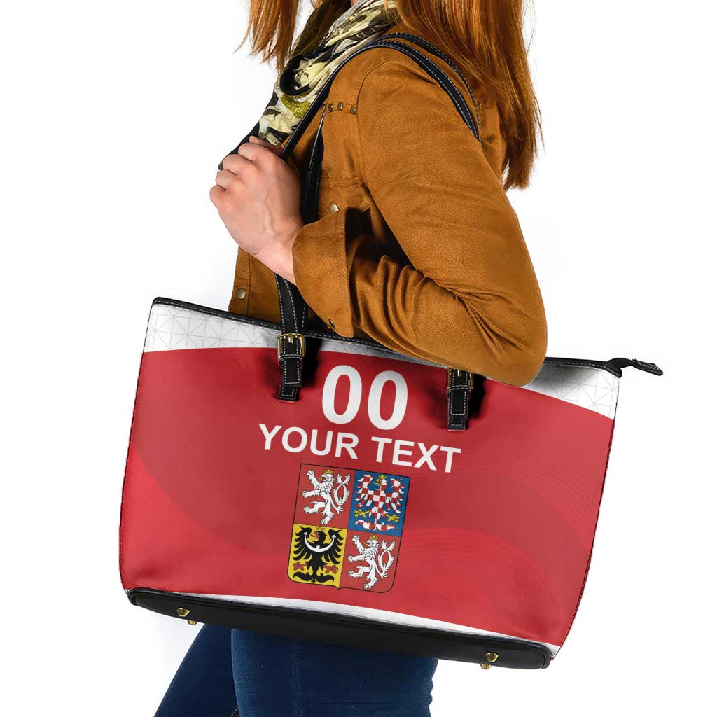 Custom Czech Republic Hockey Leather Tote Bag Czech Lion