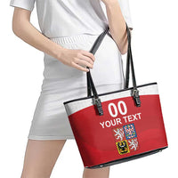 Custom Czech Republic Hockey Leather Tote Bag Czech Lion
