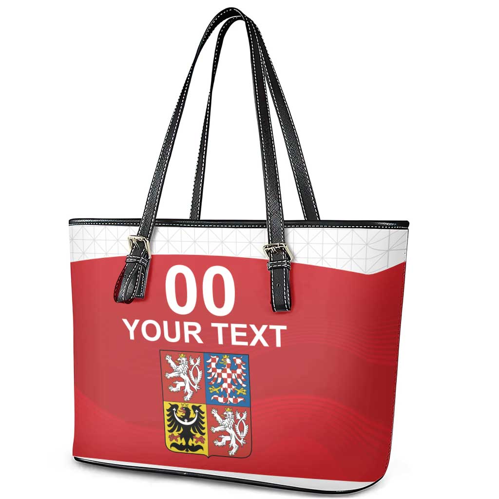 Custom Czech Republic Hockey Leather Tote Bag Czech Lion