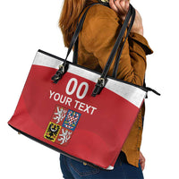 Custom Czech Republic Hockey Leather Tote Bag Czech Lion
