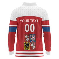 Custom Czech Republic Hockey Long Sleeve Polo Shirt Czech Lion