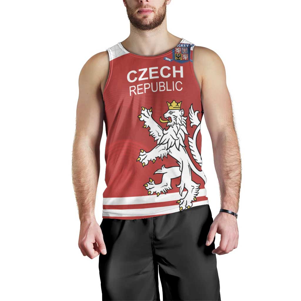 Custom Czech Republic Hockey Men Tank Top Czech Lion