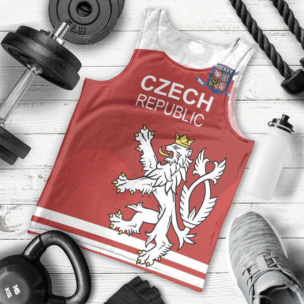 Custom Czech Republic Hockey Men Tank Top Czech Lion