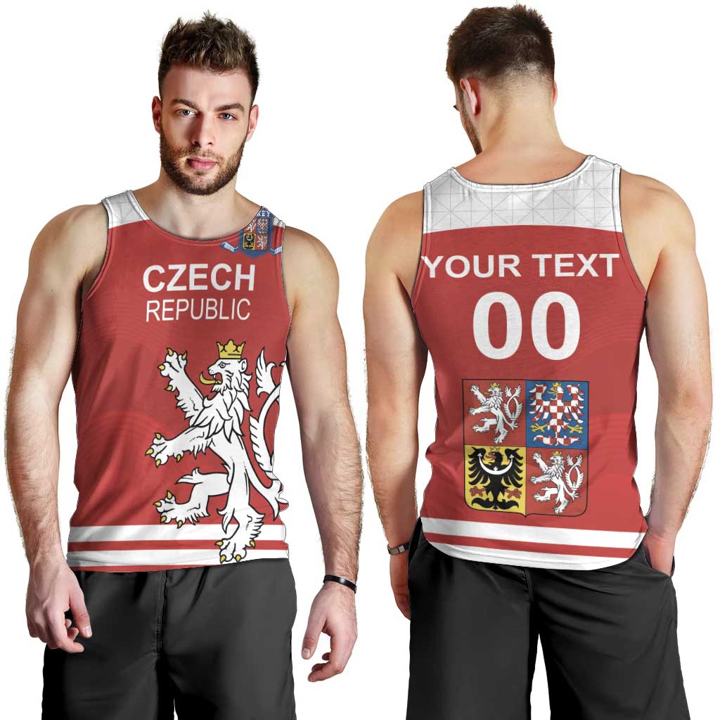 Custom Czech Republic Hockey Men Tank Top Czech Lion
