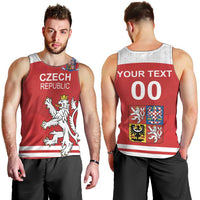 Custom Czech Republic Hockey Men Tank Top Czech Lion