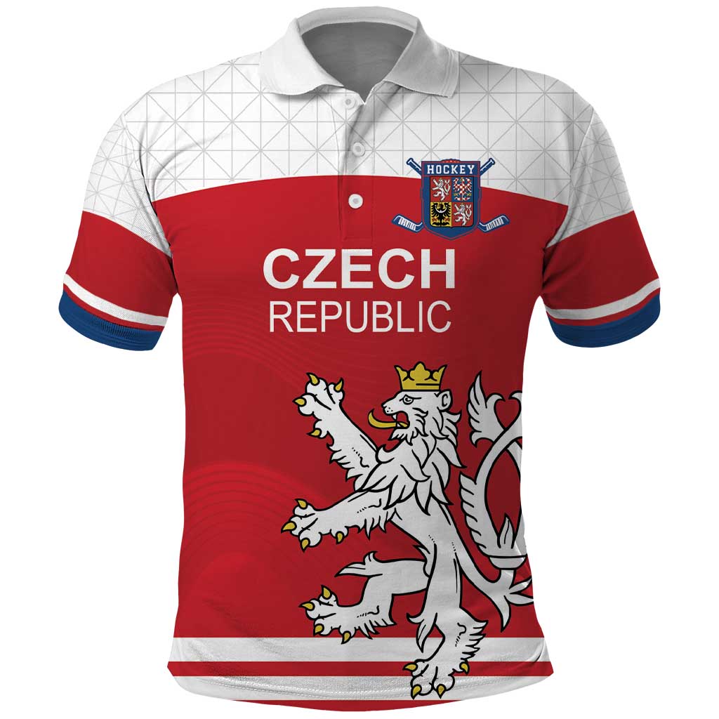 Custom Czech Republic Hockey Polo Shirt Czech Lion