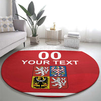 Custom Czech Republic Hockey Round Carpet Czech Lion