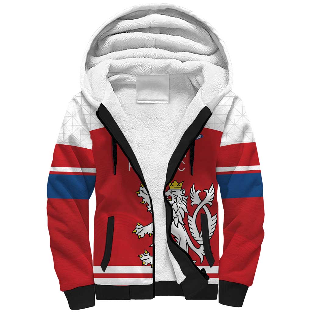 Custom Czech Republic Hockey Sherpa Hoodie Czech Lion