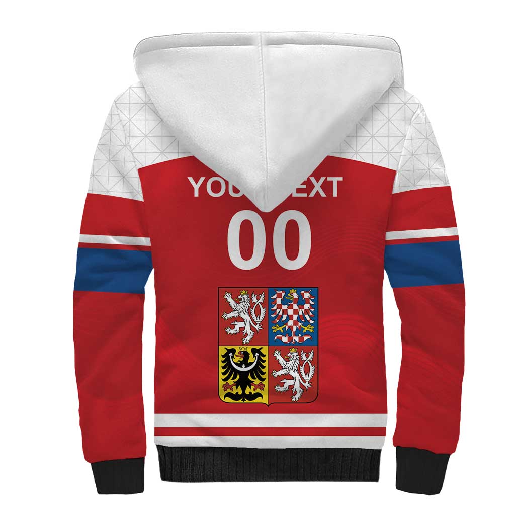 Custom Czech Republic Hockey Sherpa Hoodie Czech Lion