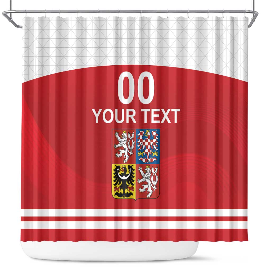 Custom Czech Republic Hockey Shower Curtain Czech Lion