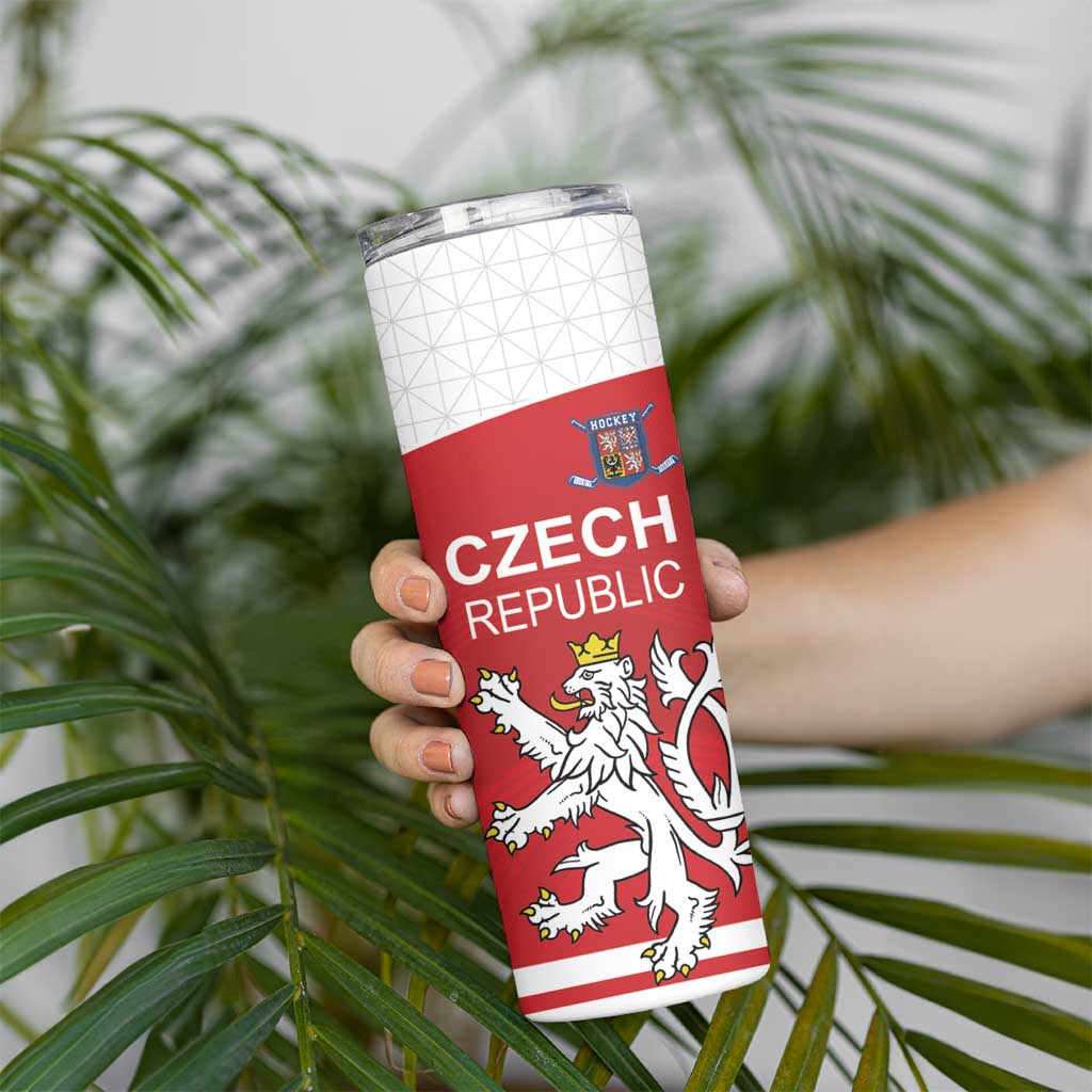 Custom Czech Republic Hockey Skinny Tumbler Czech Lion