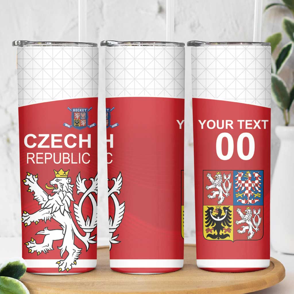 Custom Czech Republic Hockey Skinny Tumbler Czech Lion