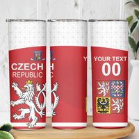 Custom Czech Republic Hockey Skinny Tumbler Czech Lion