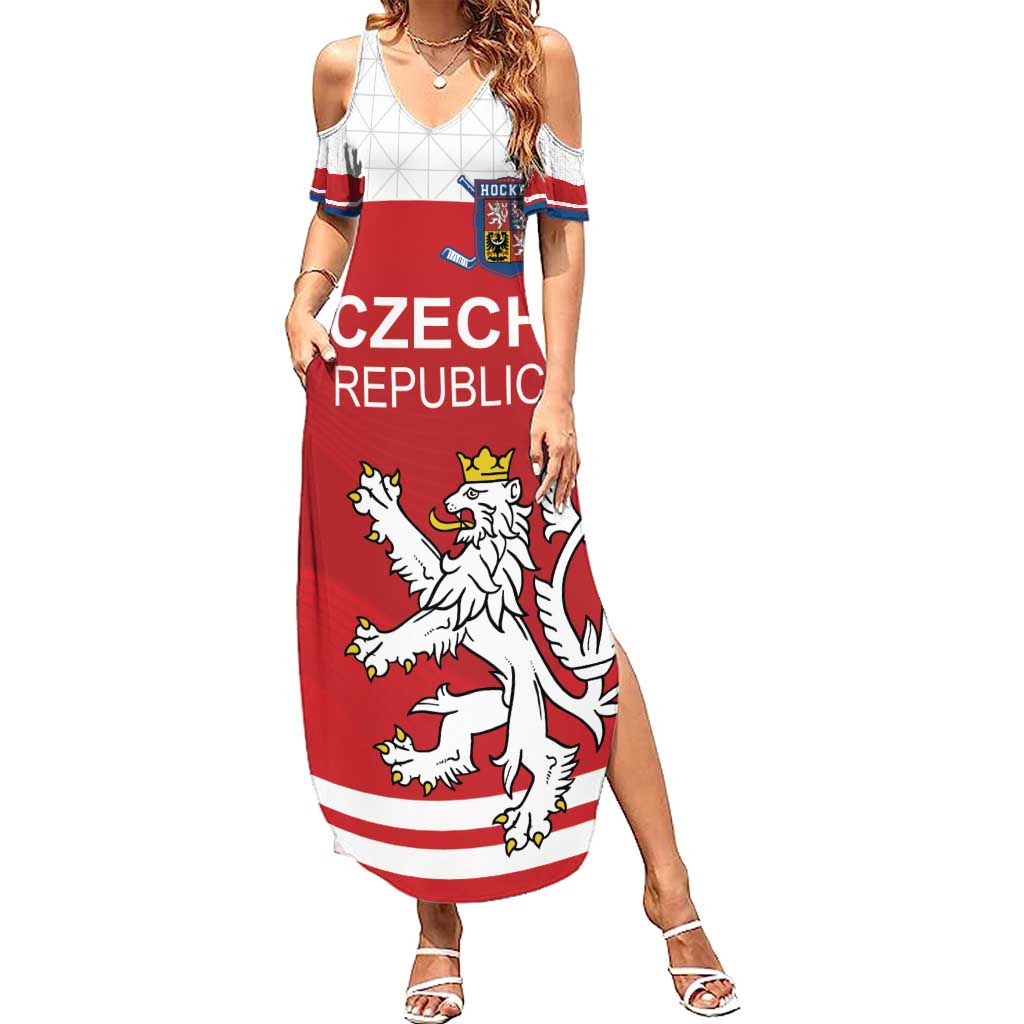 Custom Czech Republic Hockey Summer Maxi Dress Czech Lion