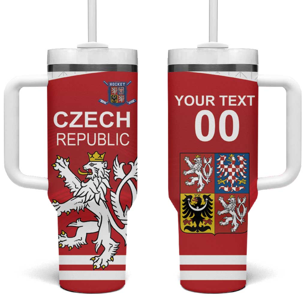 Custom Czech Republic Hockey Tumbler With Handle Czech Lion