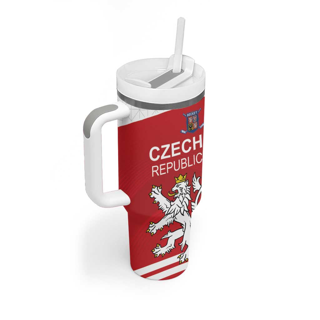 Custom Czech Republic Hockey Tumbler With Handle Czech Lion