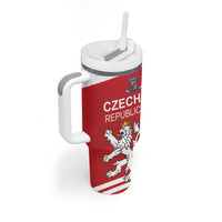 Custom Czech Republic Hockey Tumbler With Handle Czech Lion